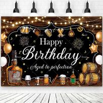 Whiskey Cigar Vintage Wooden Photography Background Men Birthday Decorations Party Supplies Summer Style Bar Wall Decor Curtain 82.7x59inch/210*150cm brown