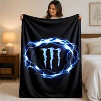 Monster Energy Print Flannel Blanket Cozy Warm Plush Throw Blanket For Bed Sofa Couch Indoor Household Use 75x90cm