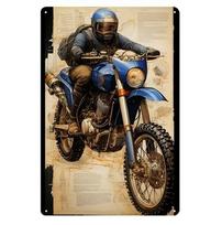 Offroad Adventure Enduro Motorcycle Metal Poster Tin Sign 20x30cm（7.8x11.8inch） beige