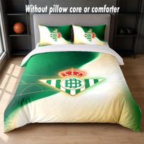 Real Betis Football Design Bed Bedding Set 1 Duvet Cover + 2 Pillowcases Soft Breathable Household Bed Linens 140cm*200cm