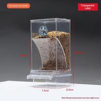 Automatic No Mess Parrot Feeder Transparent Cage Food Dispenser BPA Free Easy Install for Finch Lovebird Pet Birds Transparent S