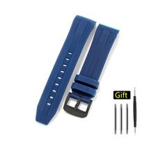 22mm Waterproof Sports Silicone Watch Strap for Tissot 1853 Sea Star Diving T120417 T120407A  Metal pin buckle Mens bracelet orange