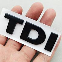 3D ABS Black Logo TDI Emblem Car Trunk Badge For VW Passat Jetta Touareg Tiguan Touran Golf 4 5 6 BGJ Caddy TDI Sticker Accessories juoda