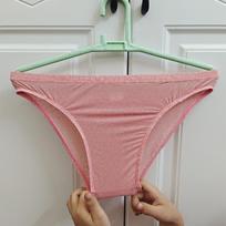 Men's Low-Rise Jacquard Ice Silk Thong - Breathable & Body Shaping Large 2'2"-2'4" arbūzo raudonos spalvos