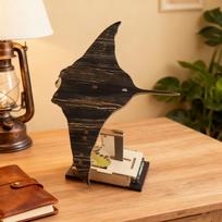 Electric Bionic Manta Ray Ornament Wood Gift Sculpture for Indoor Home Shelf