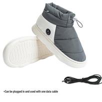 Įkraunami šilti batai - Elektriniai medvilniniai pėdų šildytuvai L, 28cm (fits 40-43) white