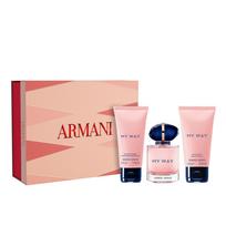 Giorgio Armani My Way Limited Edition Perfume Set Eau De Parfum EDP Woody Floral Scent 50ml+50ml+50ml Perfume 50ml+Shower Gel 50ml+ Body Lotion 50ml beige