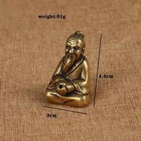 Antique Bronze Taoism Lao-Tse LaoZi Soothe The Nerves Statue Pure Copper Buddha Figurines Ornaments Incense Burner Home Decor auksas