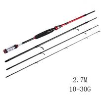 FTK 4 pakopų spiningo meškerė, itin lengva anglies pluošto kelionėms, skirta gėlavandenei žvejybai SPINNING 10-30G-2.7M raudona