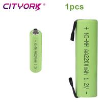 Cityork 1,2 V AA įkraunama baterija 2200 mAh nimh elementas su suvirinimo skirtukais, skirtas „pasidaryk pats“ elektriniam skustuvui „Philips“ dantų šepetėlis
