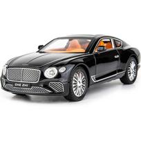 1/24 Bentley Continental GT modelio lengvojo lydinio žaislinės kolekcionuojamos žaislinės transporto priemonės su garso ir šviesos durelėmis gali būti atidarytos mergaitėms, berniukams, dovana 1/24-Size:22.5*9*6cm juoda