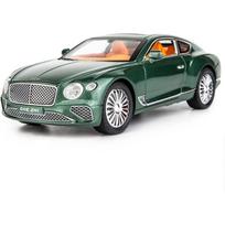 1/24 Bentley Continental GT modelio lengvojo lydinio žaislinės kolekcionuojamos žaislinės transporto priemonės su garso ir šviesos durelėmis gali būti atidarytos mergaitėms, berniukams, dovana 1/24-Size:22.5*9*6cm žalia