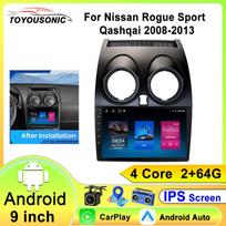 Automobilio radijas Android 13 Auto radijas Carplay Nissan Qashqai J10 Rogue 2008-2013 automobiliui Radijas Multimedia grotuvas WIFI DSP 2 4 core 2GB+32GB carplay