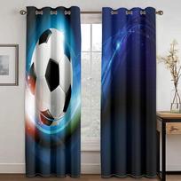 3D Individualiai atspausdinti modernūs kamuoliai futbolas futbolininkas vaikai užtemdymas berniukai 2 dalių užuolaidos vaikų miegamojo svetainės dekorui W50xH130(CM)x2pcs&HOOK