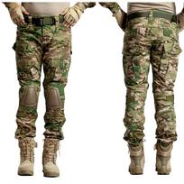 Multicam Camouflage Military Pants Dėvėjimui atsparios žygio kelnės Dažasvydžio kelnės su kelių pagalvėlėmis Naujos XL black