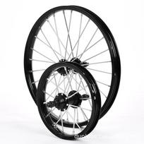 Vaikiški dviračių ratlankiai: Plienas ir aliuminis, dydžiai 12/14/16/18 colių, priekinių ir galinių ratų stebulių priedai. 12-inch Steel Front Wheel [16 Thickened Spokes] black