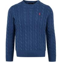 Polo Ralph Lauren Mažo žirgo logotipas Siuvinėtas apvalios apykaklės ilgomis rankovėmis megztas megztinis Vyriškas megztinis Mėlynas MNPOSWE16820224-410 L blue