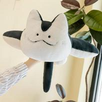 75/90cm Cute Cat Pillow Doll  Kawaii Manta Cat Plush Toys Stuffed Animals Soft Toys Birthday Gift Room Decor 75cm beige
