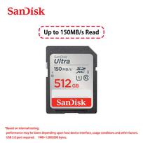 SanDisk SD kortelė 64GB 128GB 256GB V10 32GB Normalaus dydžio Originali sandisk ultra Flash SD atminties kortelė Didelės spartos sdxc UHS-I fotoaparatui 【512GB】