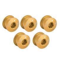 5Pcs Bicycle Bike Chainring Screw Chainwheel Bolt for Single Double Triple Speed(gold 5mm) beige