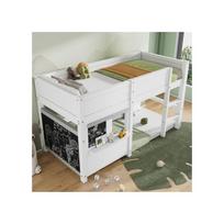 Lit superposé - MUVOE - 90x200 - Blanc - Style scandinave - Design multifonctionnel balta