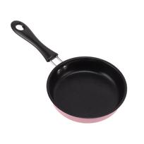 Mini Frying Pan Stainless Steel Prevent Stick Induction Pot Round Breakfast Small Fry Egg Pan with Long Handle 12cm Blue black