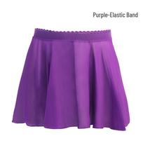 Mergaičių šifono baleto treniruočių sijonas su elastine juosta M (130-150 cm) purple