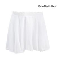 Mergaičių šifono baleto treniruočių sijonas su elastine juosta M (130-150 cm) white