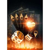 Pokerio kortos Neoninis meno plakatas Drobės spaudinys Pokerio sienos dekoras Kortų žaidimų kambario estetiškas sienos dekoras Baro namų dekoras Be LED 60X90cm No Framed