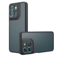Permatomas matinio paviršiaus dėklas telefonui Motorola Moto G57 Power, atsparus smūgiams, matinė galinė dalis, dėklas Moto G57 Power, dėklas Moto G57 Power Motorola Moto G57 juoda