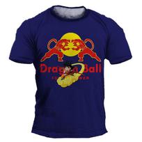 2025 Summer Dragon Ball Z Boys' T-shirt 3D Goku Print Men's Harajuku Fashion Short Sleeve Casual Top 140 blue