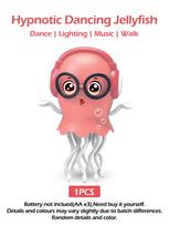 Kids Fun Dancing Jellyfish Music Toys Electric Soothing Luminous Night Light Toys Boys and Girls Birthday Christmas Gifts pink