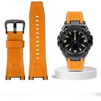 Skirta Casio GST-S100G S110 S130L W100G W110 210B 400G laikrodžio dirželis drobė Apyrankė 26*14mm Vyriška minkšta karvės odos Odinė laikrodžio apyrankė 26X14mm black