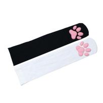 Cat Paw Thigh High Socks for Women 3D Toe Beans Cat Claw Pad Socks Elastic Knee-High Stockings with Silicone Grips Animal Cosplay Outfit pink