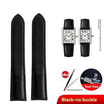 Cartier Tank Odinis Laikrodžio Dirželis Moterims Tank Must London vyriškas Santos Lychee raštas greito atsegimo Laikrodžio Dirželis 20mm 23mm 24mm-width black