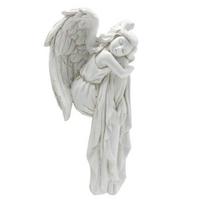Miegančio angelo durų staktos puošmena sparnuotų mergaičių durų kampo dervos figūrėlė Namų biuro angelas sargas priekinių durų krašto sėdinčiojo ornamentas Right gray