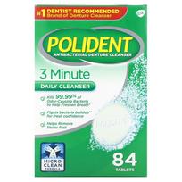 Polident, sterilizuojantis dantų protezų valiklis, 84 tabletės green