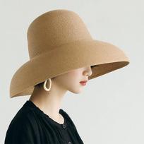 Boho Šiaudinė Kepurė Kupolas UV Apsaugos Kepuraitė Atsitiktinė Austa Kepurė Kelionės beige