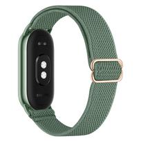 Pintas dirželis Xiaomi Mi Band 8 Elastingas nailoninis Solo Loop Reguliuojamas laikrodžio dirželis Pakeitimas Correa Apyrankė Miband 10/9/8 For XiaoMi Band 9 black