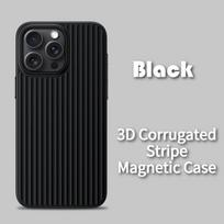 Originalus 3D gofruotos tekstūros bagažo magnetinis dėklas, skirtas iPhone Air 17 16 15 14 13 12 Pro Max, su Magsafe belaidžiu įkrovimu Funda iPhone 16 Plus juoda