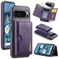 Pixel 10 Pro Automatinis odinis telefono dėklas Google Pixel 9 Pro XL 8, magnetinis, nuimamas, su kortelių laikikliu, piniginė, stovas Google Pixel 8 Pro violetinė