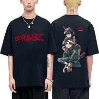 Roko grupės Gorillaz marškinėliai Moteriški Laisvalaikio Minkštos Medvilnės Apvalia Kaklo Marškinėliai Viršus Vyrai Moterys Hip Hop Mada Vintage Per dideli S white