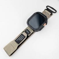 Nylon Strap+Case for Apple Watch Ultra Band 42 46mm 49mm 44mm 41mm 45mm 40mm Tactical Sports Bracelet for Iwatch Series 10 9 8 7 Series10-42mm gray