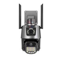 8MP 4K Wifi IP kamera lauke 4x priartinimas dvigubas objektyvas dvigubas ekranas PTZ kamera Ai automatinis stebėjimas CCTV stebėjimo vaizdo kamera ICSEE US Plug