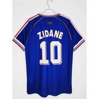 1998 m. Pasaulio taurė Prancūzija namų mėlyna Nr. 10 Zidane, Ne. 12 Henry Fan Edition klasikiniai retro marškinėliai default blue