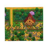 Stardew Valley Fleece Blanket with Inventory Print Soft Gaming Themed Throw for Bed Sofa or Travel 150x200cm orange