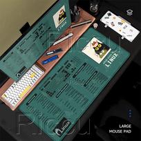 Linux Tux Mouse Pad English Commands Line Shortcuts Large office Mousepad Gaming HD printing XXL PC keyboard accessorie Desk Mat 300x800x2mm gray