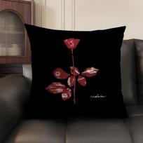 D-Depeche-Mode Logo Cushion Cover Natural Linen Organic Fabric Double-Sided Printing Sofa Home Decor Gift Pillow Case Peach skin 30*30(CM)-1Pcs