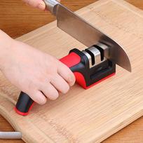 1 PCS Knife Sharpener Quick Sharpener Professional Sharpener Knife Grinder Non-Slip Silicone Rubber raudona