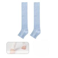 Spring Summer Solid Color Women Leg Warmers Japanese Style Vertical Striped Slimming Versatile Calf Socks Women Long Tube Socks 35-39 mėlyna